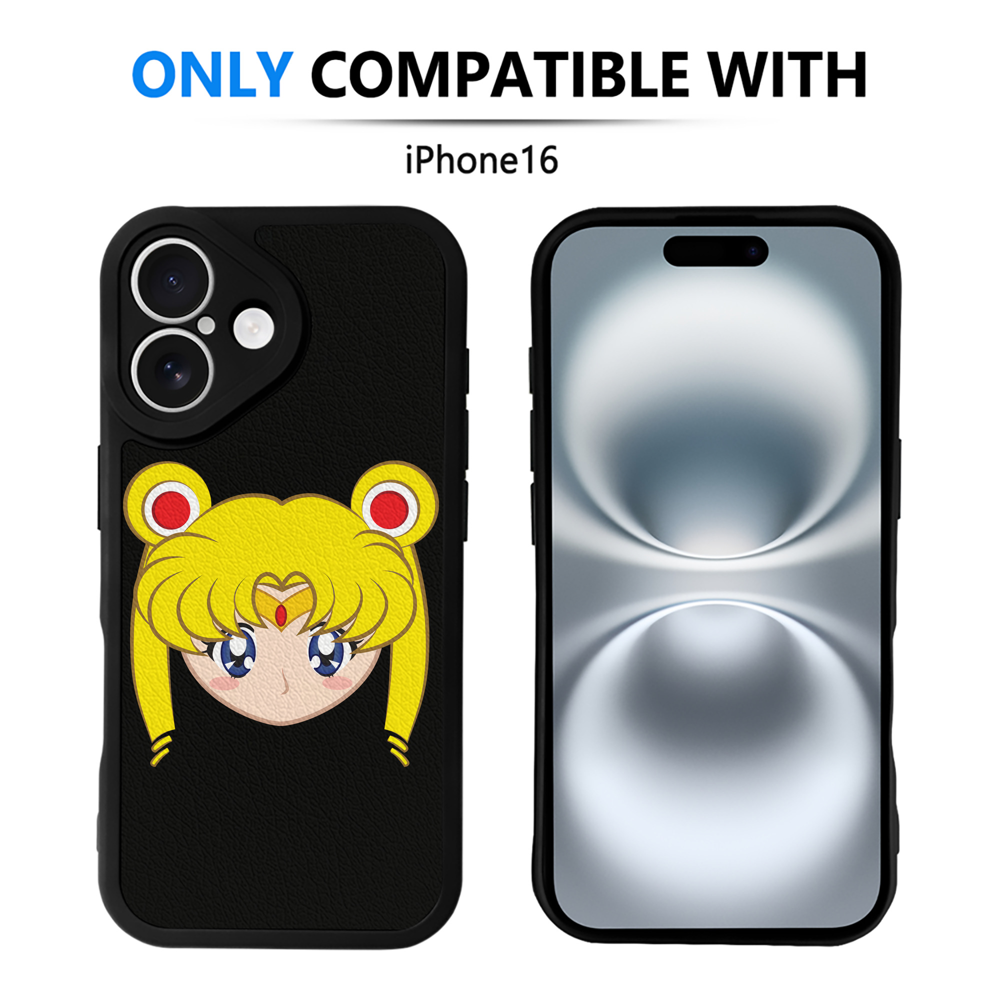 （画像用） 美少女戦士セーラームーン 月野 うさぎ つきの うさぎ Sailor Moon Tsukino Usagi 【iPhone 16シリーズ対応】シリコンスマホケース（レザー調） 材質：シリコン